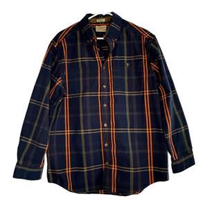 C.E. Schmidt Blue, Orange, Green Plaid Button Down Work Shirt, Medium, Pre-owned